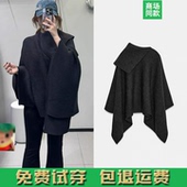 6771129 秋冬季 922 长袖 羊毛不对称领斗篷外套开衫 新品 女装