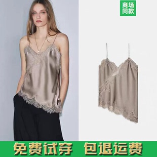 仿缎不规则蕾丝装 女装 饰内衣式 上衣吊带 706 秋冬季 5919105 新品