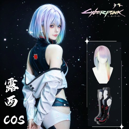 赛博朋克cos服露西边缘行者cosplay套装女角色小学生周边假发联名