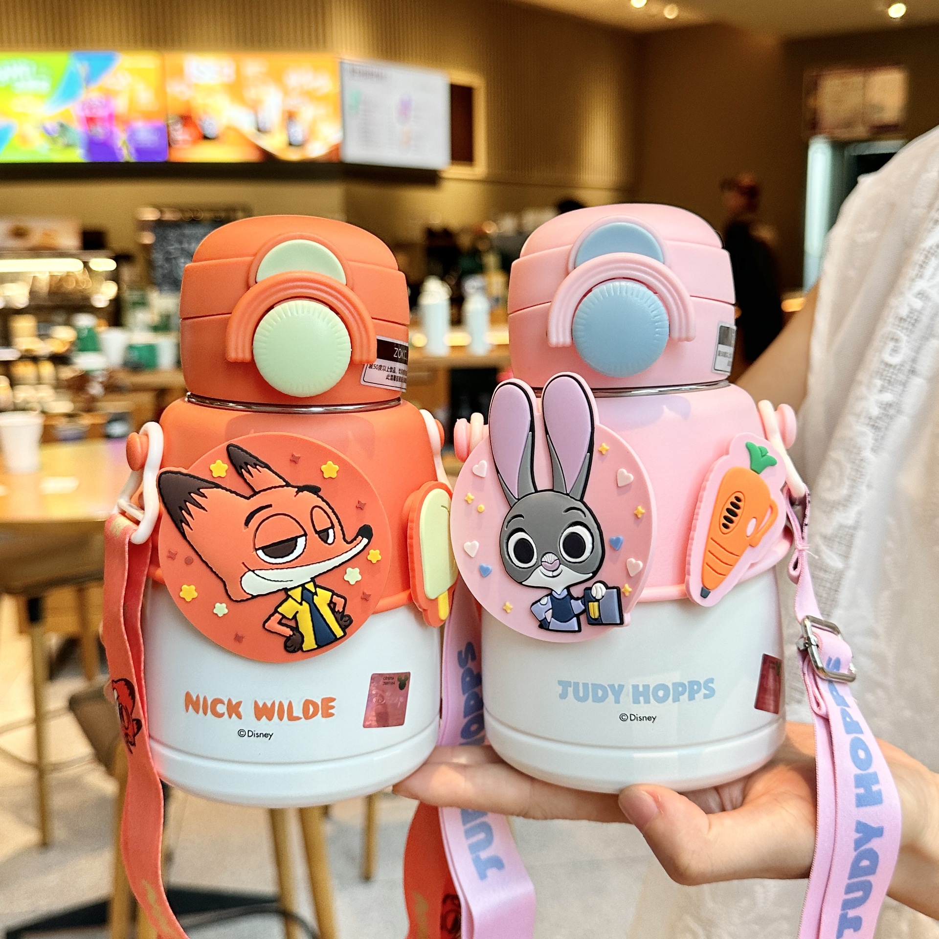 疯狂动物城二联名水杯朱迪保温杯兔子警官吸管杯尼克狐周边痛杯子