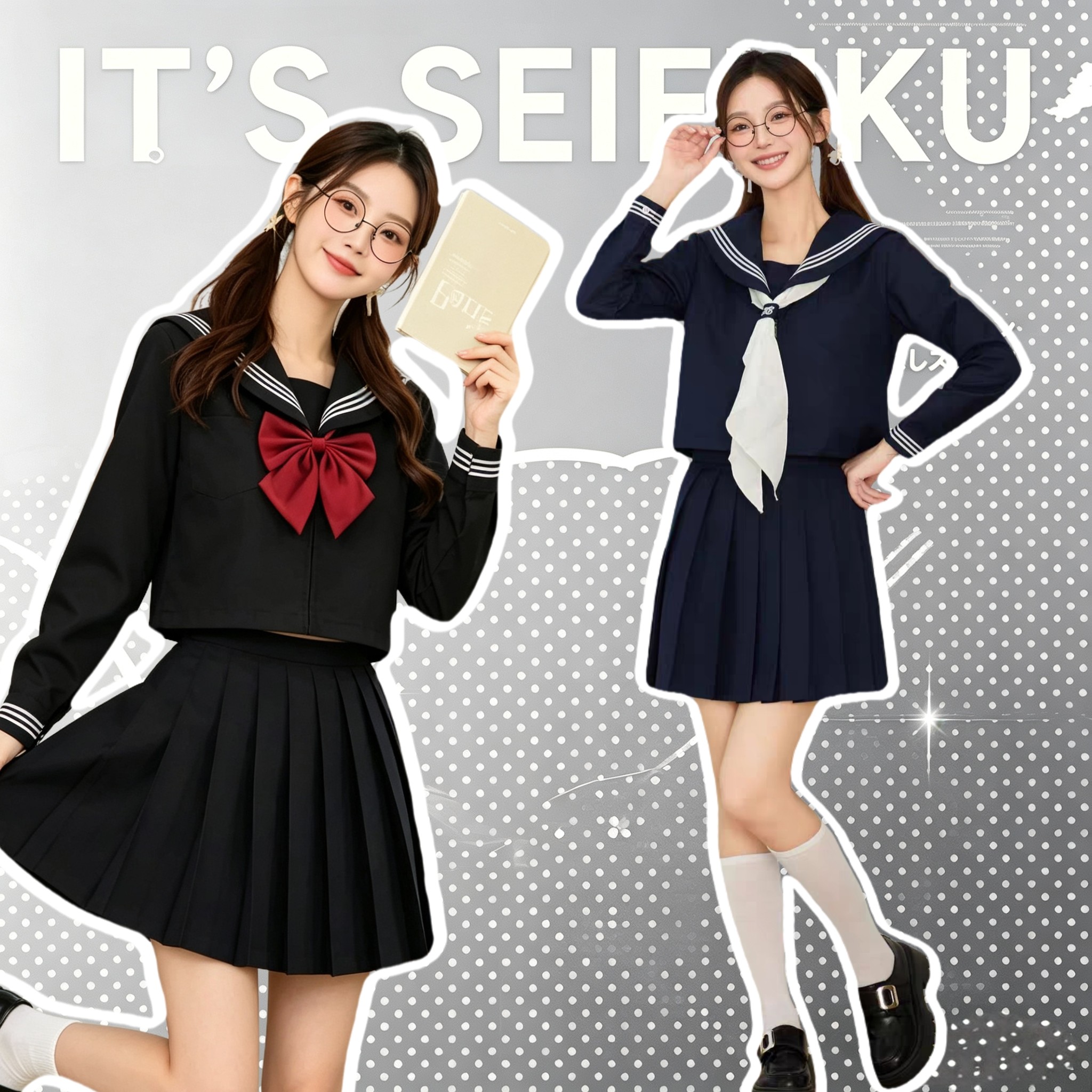 jk制服套装衬衫袜子原创裙子格裙领结水手服堆堆袜外套学院风女童