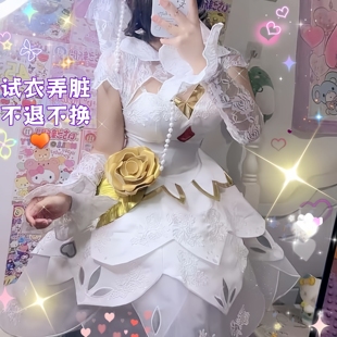王者荣耀cos服小乔纯白花嫁cosplay套装女英雄假发鞋子小学生儿童