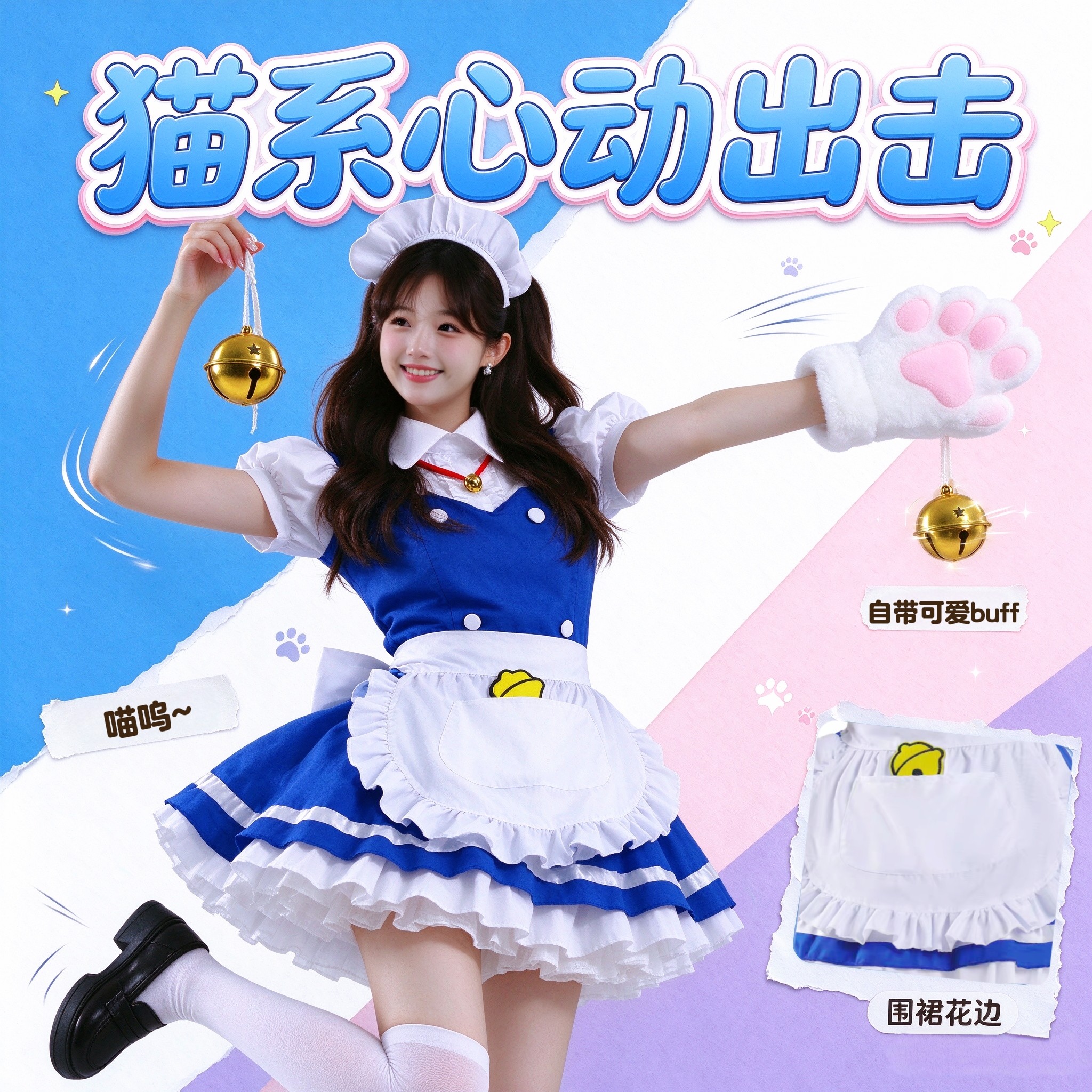 洛丽塔公主裙原创鞋子Lolita日常轻lo裙女童裙撑内搭头饰丝袜长袖
