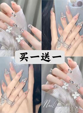 美甲穿戴甲可拆卸2023秋冬纯欲风ins显白假指甲贴片中短长款高级