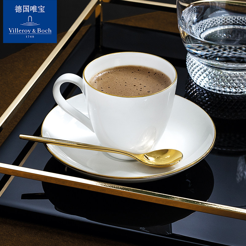 【会员秒杀】villeroyboch德国唯宝下午茶咖啡套装骨瓷鎏金圆舞曲