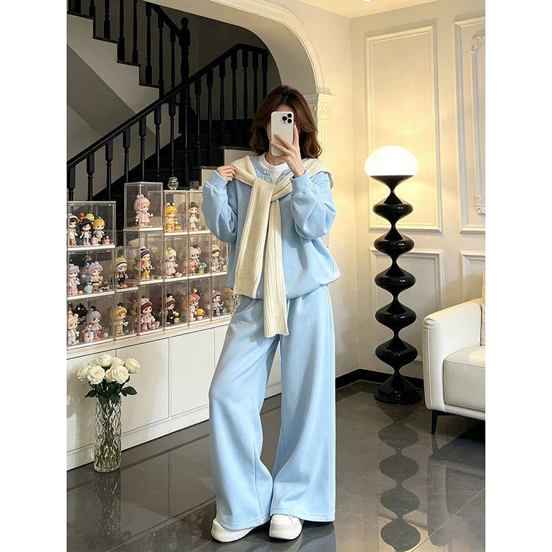 减龄显白运动套装女春秋学生宽松显瘦韩版卫衣长裤休闲两件套时尚