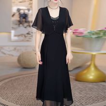连衣裙2025新款女夏十三行今年流行爆款超火减龄高级感赫本风黑色