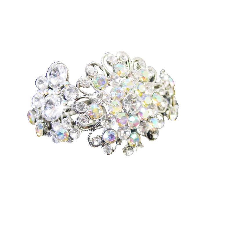 【美国代购【Western fashion】性感水钻镶嵌心形不对称造型手镯