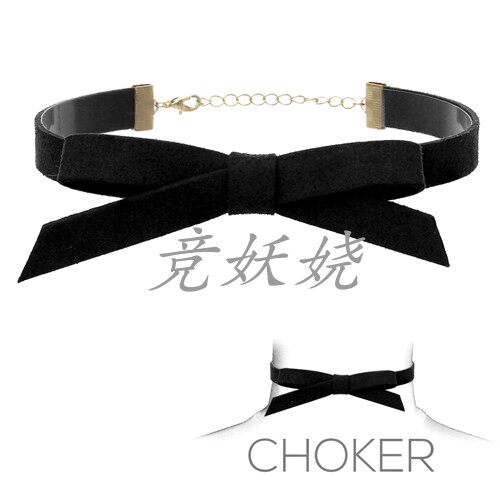 丝绒皮革蝴蝶结项链流行饰品