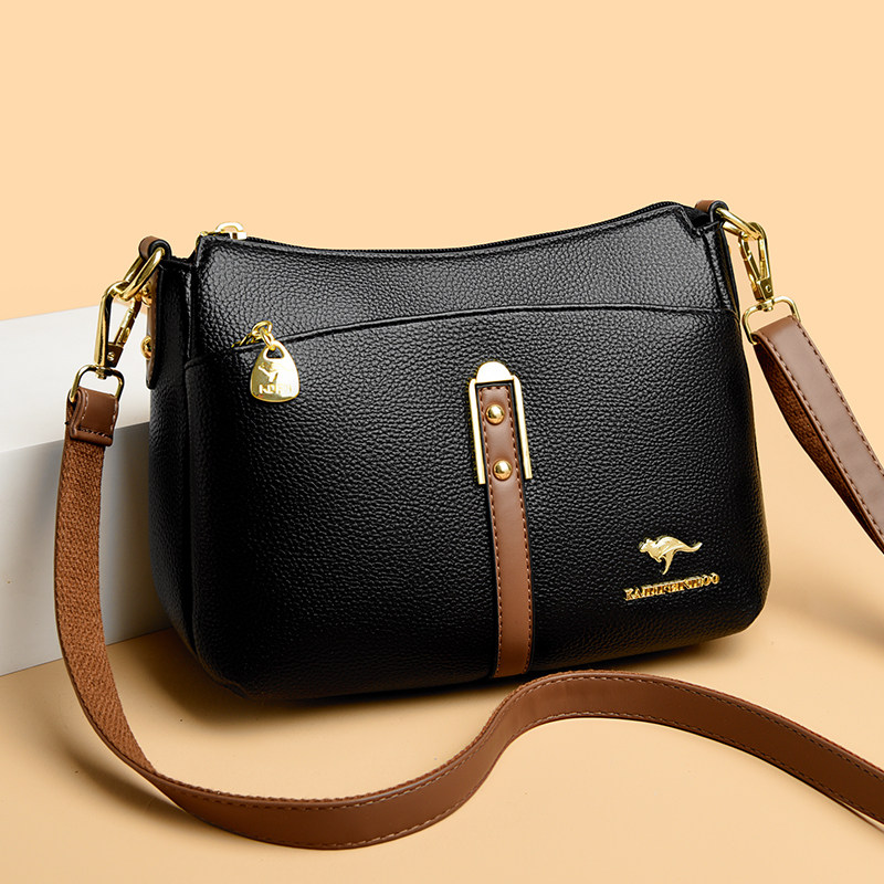 骞诺贝儿真皮质感女包2025新款休闲简约斜挎包大容量单肩包
