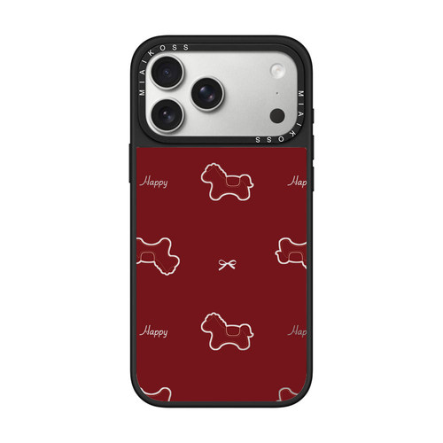 MIAIKOSS/妙吻新年红色简约小马蝴蝶结吉祥适用iPhone17Promax苹果16手机壳15潮牌14防摔套13个性12女磁吸版