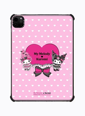 CASE联名库洛米粉底爱心贴纸适用苹果iPad Pro12.9寸平板保护套2024 Air第3/4/5/6/7代11寸卡通防摔壳mini