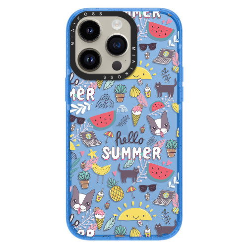 亚克力闪粉你好夏天 甜言蜜语贴纸 彩虹独角兽适用iPhone16Promax苹果17手机壳潮牌14防摔套13个性12女15精致