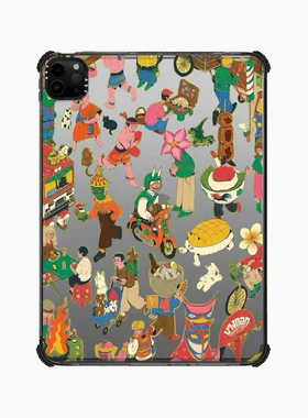 MIAIKOSS 泰国夜市Bangkok适用苹果iPad Pro11寸平板电脑mini7/6保护套ipad10/11代防摔壳13/12.9mini卡通A16