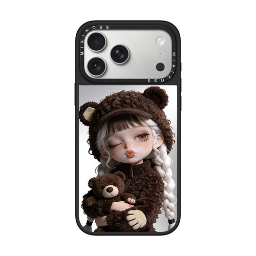 MIAIKOSS/妙吻黑毛衣戴眼镜搪胶娃娃适用iPhone17Promax苹果16手机壳15潮牌14防摔套13个性12女11艺术磁吸版
