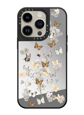 MIAIKOSS/妙吻联名满屏蝴蝶吸花蜜适用iPhone16Promax苹果17手机壳潮牌14防摔套13个性12女15蝴蝶玫瑰花磁吸