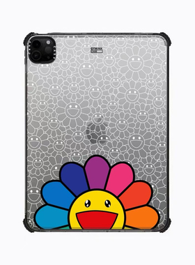 CASE联名彩色太阳花透明底适用苹果iPad Pro11寸平板电脑mini7/6保护套ipad10/11代防摔壳13/12.9mini创意