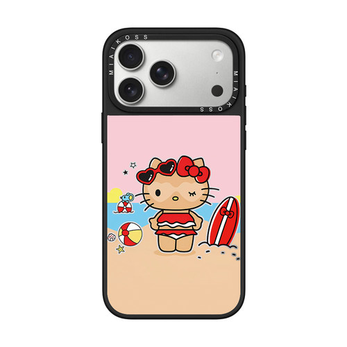 MIAIKOSS/妙吻联名凯蒂猫黑皮沙滩假期适用iPhone17Promax苹果16手机壳15潮牌14防摔套13个性12女11艺术家