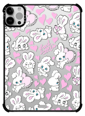 CASE联名满印兔子爱心适用苹果iPad Pro12.9寸平板保护套2024 Air第3/4/5/6/7代11寸2025卡通可爱防摔壳mini7