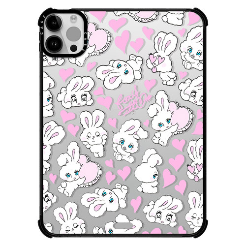 CASE联名满印兔子爱心适用苹果iPad Pro12.9寸平板保护套2024 Air第3/4/5/6/7代11寸2025卡通可爱防摔壳mini7