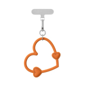 C加联名热情粉 浪漫红爱心手机腕带硅胶链串珠手机链条便携带挂绳