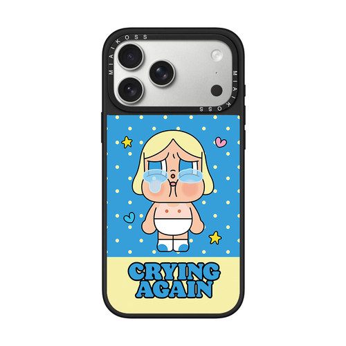 MIAIKOSS/妙吻联名蓝底黑皮豹纹哭娃crybaby适用iPhone17Promax苹果16手机壳15潮牌14防摔套13个性12女18磁吸