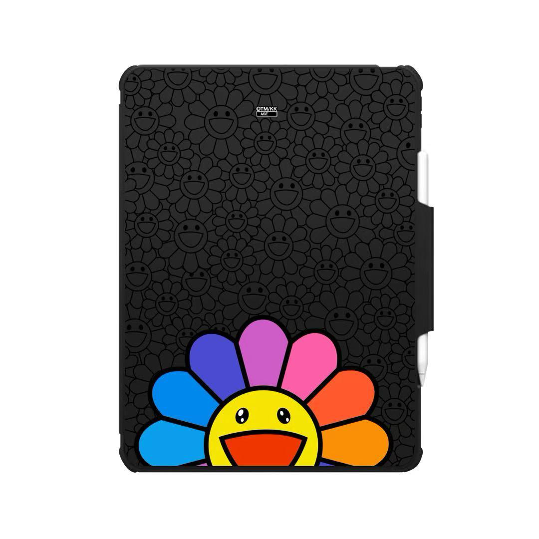 翻盖旋转折叠支架黑底彩色太阳花适用苹果iPad Pro11寸平板电脑mini7/6保护套ipad10/11代防摔壳air5/6/7/8