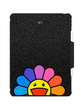 翻盖旋转折叠支架黑底彩色太阳花适用苹果iPad Pro11寸平板电脑mini7/6保护套ipad10/11代防摔壳卡通air5/6/7
