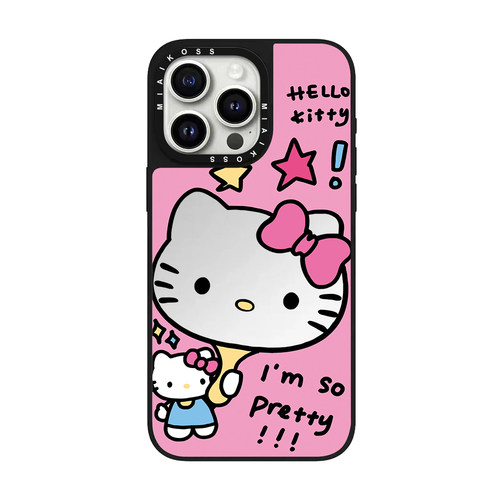 联名hellKitty粉色化妆镜镂空我如此漂亮适用iPhone18Promax苹果手机壳15潮牌14防摔套13个性12女16/17磁吸