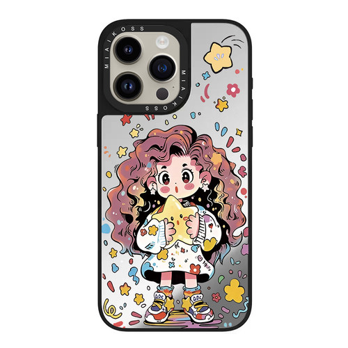 MIAIKOSS/妙吻联名星星卷发小女孩适用iPhone18Promax苹果17手机壳16潮牌14防摔套13个性12女15磁吸艺术精致