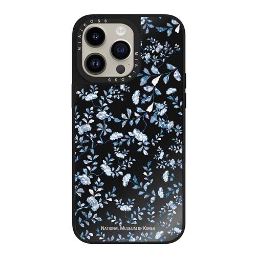 MIAIKOSS/妙吻镜面联名nmk博物馆蓝色小碎花珍珠贝母适用iPhone18Promax苹果17手机壳15潮牌14防摔套13个性16