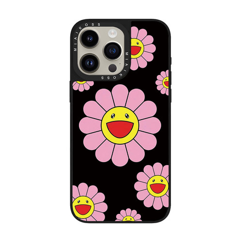 MIAIKOSS/妙吻联名粉色太阳花适用iPhone16Promax苹果17手机壳15潮牌14防摔套13个性12女11创意磁吸版艺术家