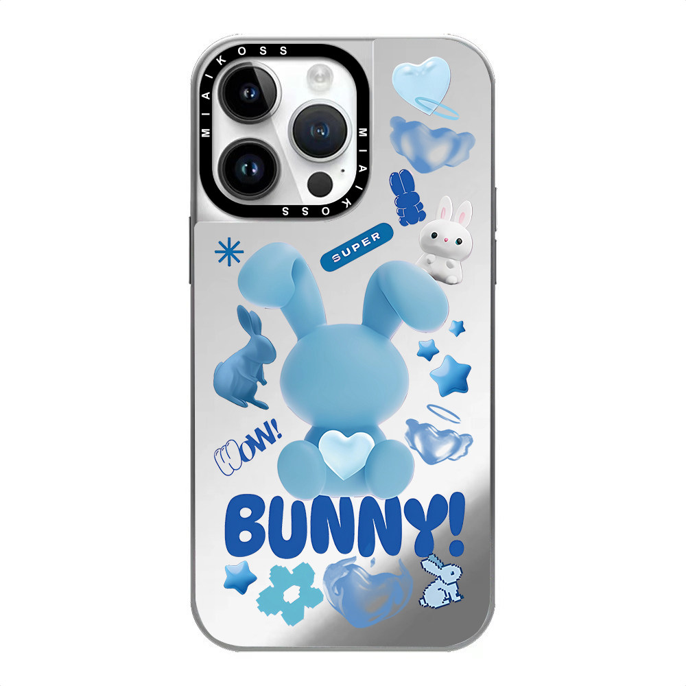 MIAIKOSS/妙吻电镀银框联名bunny兔子头像适用iPhone18Promax苹果手机壳15潮牌14防摔套13个性12女16精致磁吸