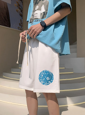 DK8106P28短裤男夏美式潮流运动情侣五分裤子青少年直筒休闲中裤