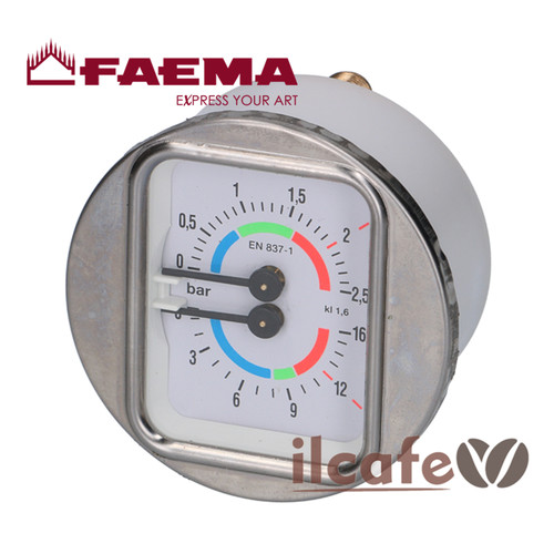 意莲咖啡-意大利FAEMA E98金巴利M27半自动咖啡机双指针压力表