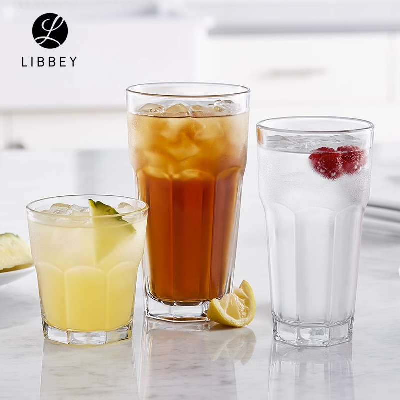 Libbey利比加厚玻璃果汁杯啤酒杯牛奶杯耐热茶杯直布罗陀烈酒杯