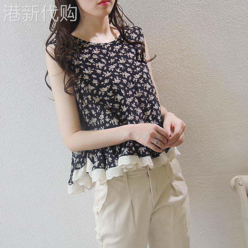 碎花真丝上衣女无袖设计感小众夏季桑蚕丝衬衫气质百搭印花衬衫潮