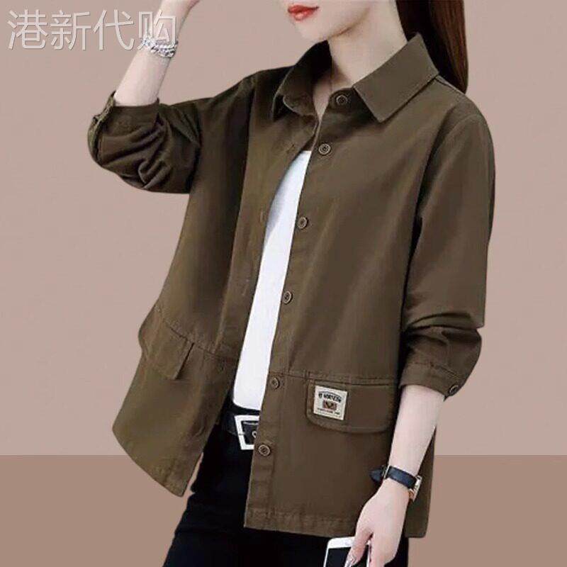 长袖衬衫女春秋2026新款复古设计感小众宽松休闲工装夹克上衣外套
