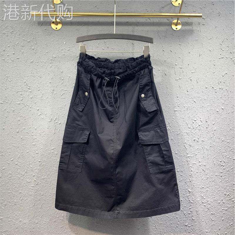 黑色半身裙女士夏季薄款2026新款高腰a字显瘦中长版休闲工作服裙