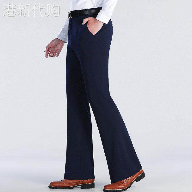 2026夏季弹力冰丝裤男高端商务微喇叭裤薄款休闲免熨烫垂感阔脚西