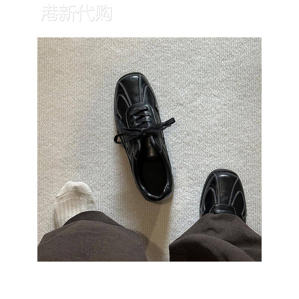 cleanfit鞋子高级黑色训练鞋2025新款百搭休闲鞋极简麂皮覆古鞋潮