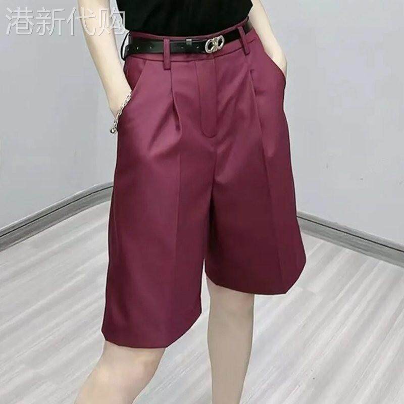 休闲短裤女2026新款夏季高腰韩版时尚百搭显瘦小众阔腿直筒五分裤