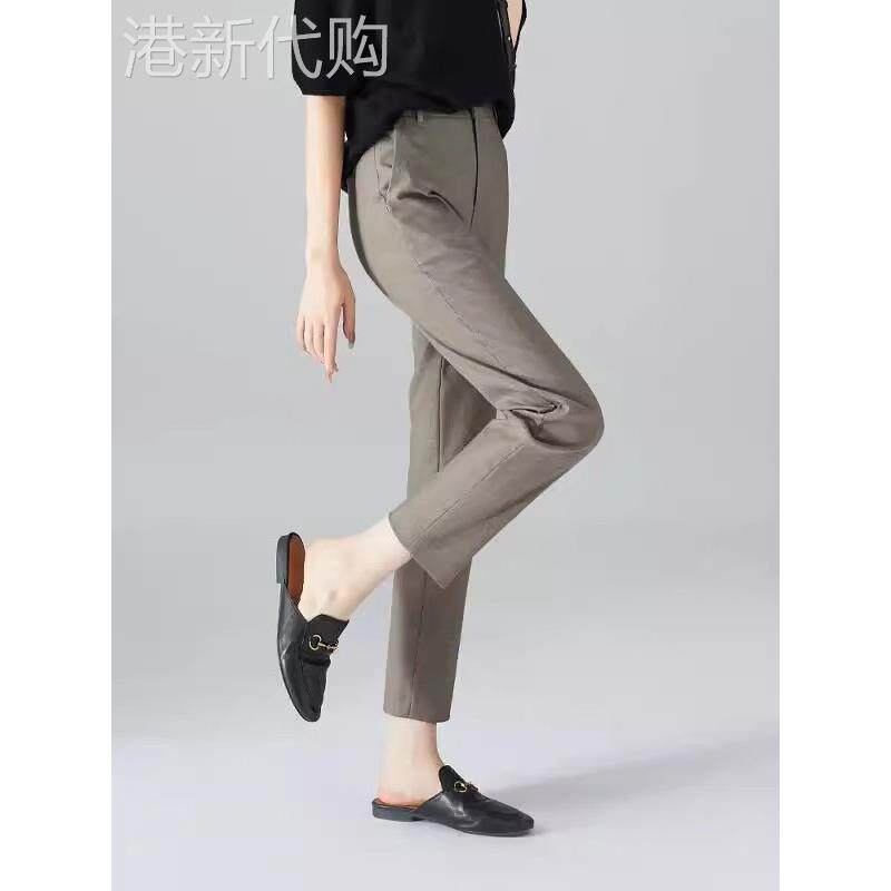 通勤烟管裤女夏西装裤百搭时尚直筒休闲裤高腰职业女高腰西装裤春