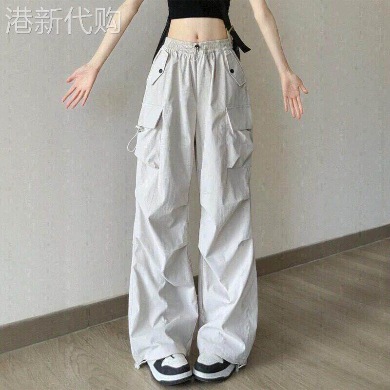 工装阔腿裤女夏季薄款2026新款速干美式街舞宽松显瘦时尚拖地裤子