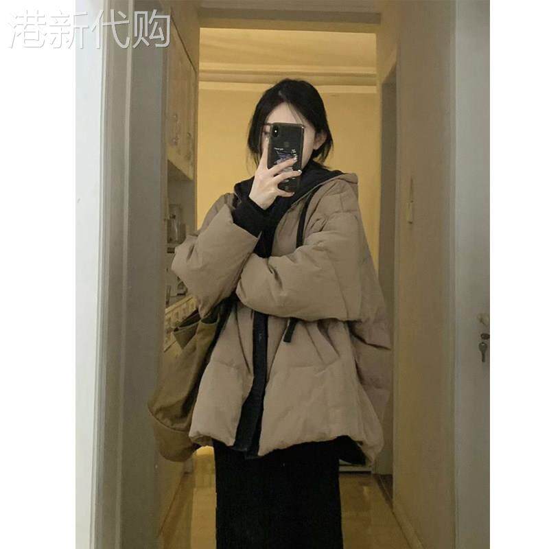 羽绒棉服女秋冬季加厚2025年新款宽松保暖棉衣棉袄连帽面包服外套