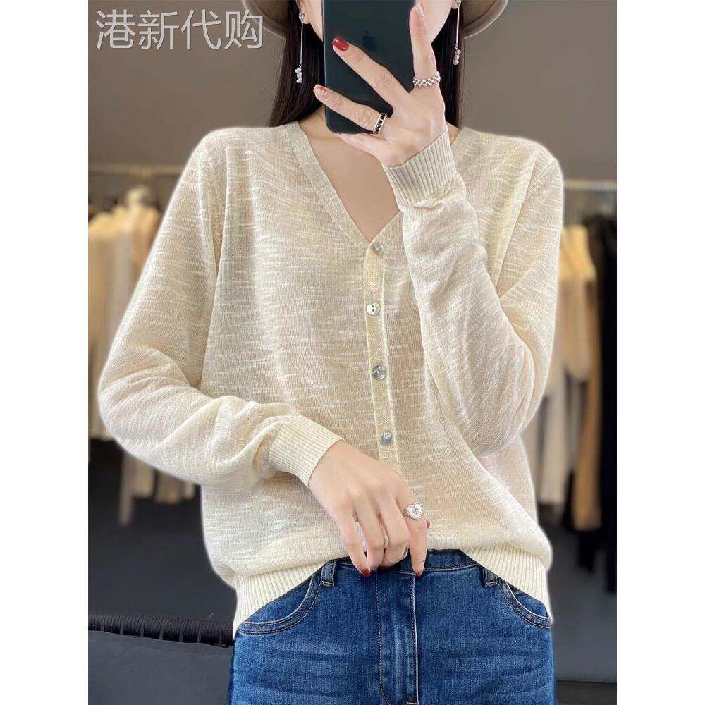 时尚品牌亚麻防晒衬衫女士吊带裙夏季薄长袖宽松透气冰丝绸针织开