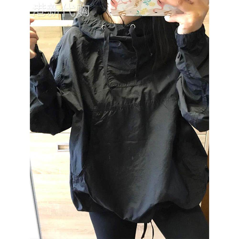 黑色工装风衣女春秋新款欧货爆款连帽棒球服潮休闲套头冲锋衣外套