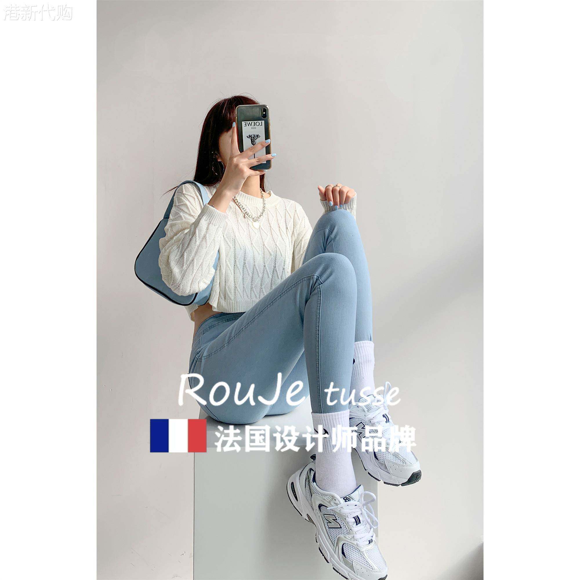 专柜显高修身牛仔裤女九分铅笔裤2025年春夏新款弹力紧身窄管裤潮