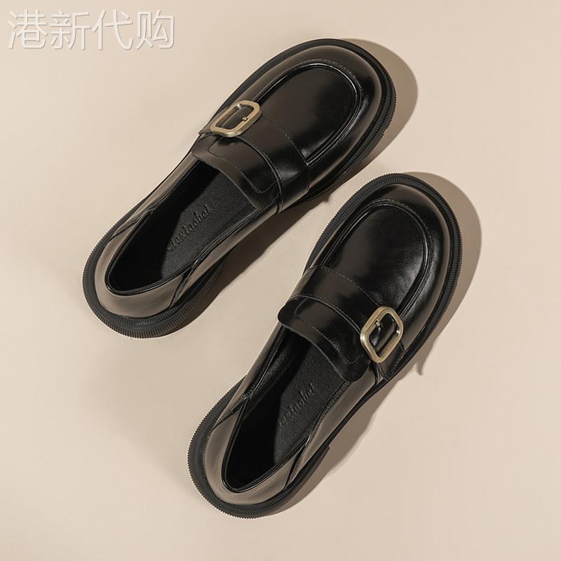 真皮厚底乐福鞋女春秋2026年新款时尚复古软底单鞋英伦风小皮鞋潮