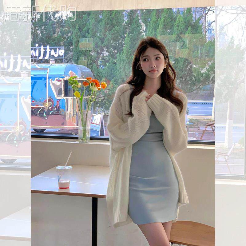 白色马海毛软糯毛衣外套秋季新款高级感慵懒宽松韩系短款针织开衫